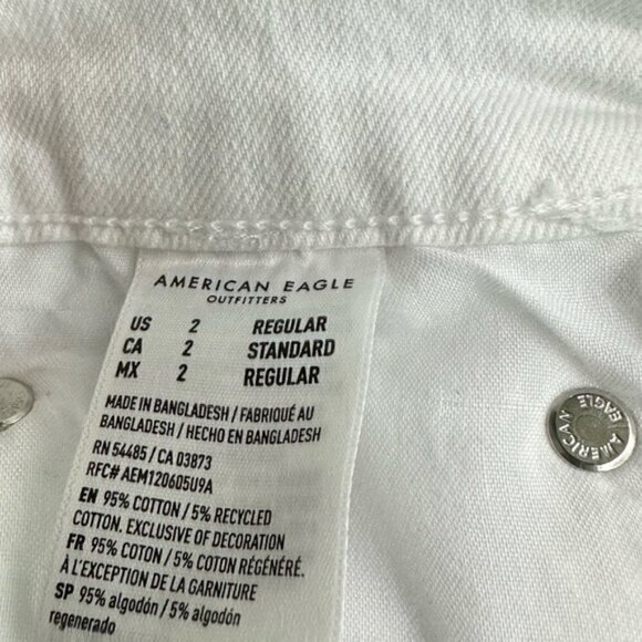 American Eagle 90’s straight Jeans white Size 2 Regular - Picture 7 of 9